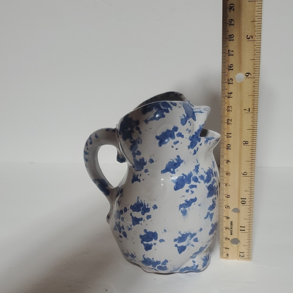 Bybee Pottery Blue And White Pitcher - Picture 4 of 4